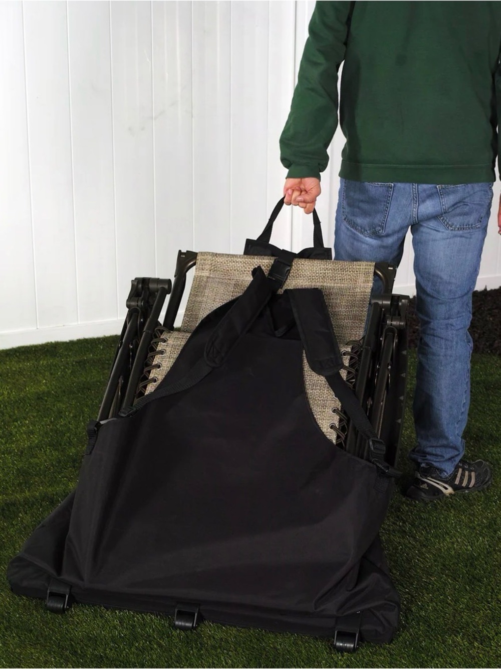 Blissy Black Chair Backpack Tote Bag with Wheels